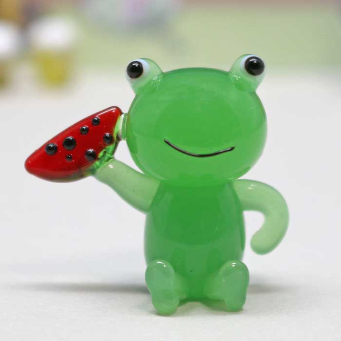 ガラス細工カエルのスイカ￥440